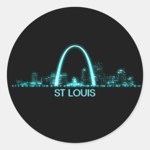St Louis Skyline Runder Aufkleber