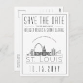 St. Louis | Stilisierte Skyline Save the Date Postkarte (Vorne/Hinten)
