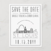 St. Louis | Stilisierte Skyline Save the Date Postkarte (Vorderseite)