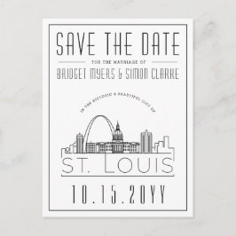St. Louis | Stilisierte Skyline Save the Date Postkarte