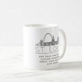 St. Louis Stylized Skyline | Benutzerdefinierter S Kaffeetasse (VorderseiteRechts)