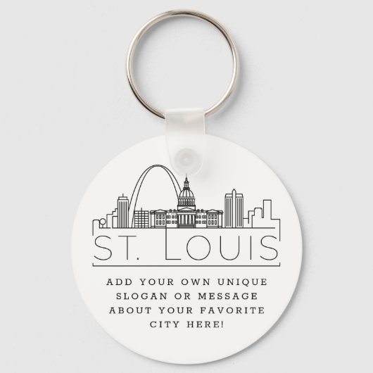 St. Louis Stylized Skyline | Benutzerdefinierter S Schlüsselanhänger (Vorderseite)