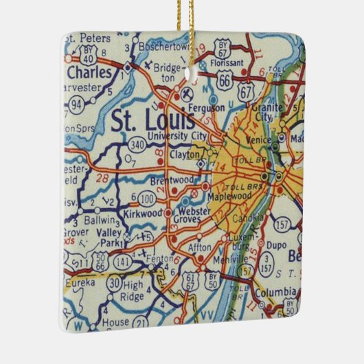 St. Louis Vintag Map Keramikornament (Rechts)