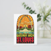 St Louis Vintage Gateway Arch Postkarte (Stehend Vorderseite)