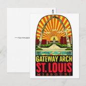 St Louis Vintage Gateway Arch Postkarte (Vorne/Hinten)