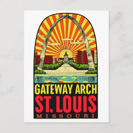 St Louis Vintage Gateway Arch Postkarte (Vorderseite)
