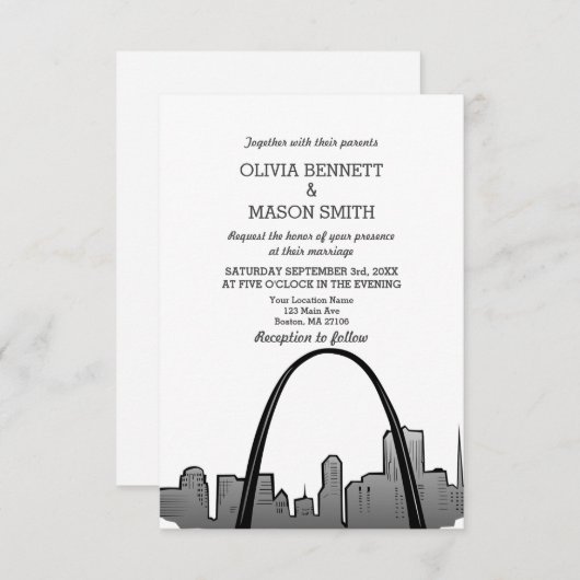 St Louis Wedding Einladung Missouri Saint Louis (Vorne/Hinten)