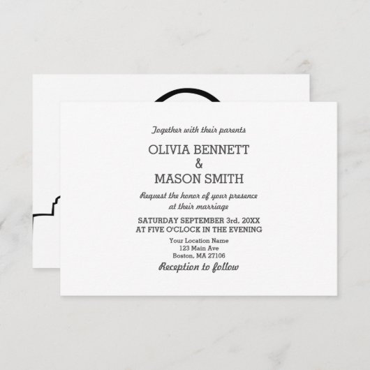 St Louis Wedding Einladung Missouri Saint Louis (Vorne/Hinten)