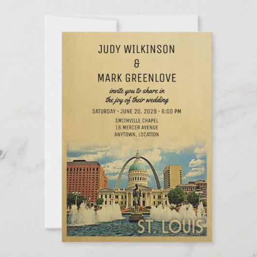 St Louis Wedding Einladung Missouri Saint Louis (Vorderseite)