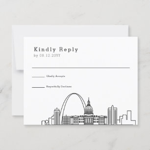 St. Louis Wedding   Stilisierte Skyline-UAWG RSVP Karte
