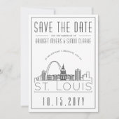 St. Louis Wedding Stylized Skyline Save the Date Einladung (Vorderseite)