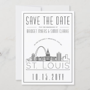 St. Louis Wedding Stylized Skyline Save the Date Einladung