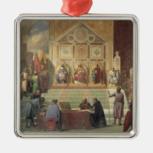 St.- Louiskönig von Frankreich Silbernes Ornament (Vorne)