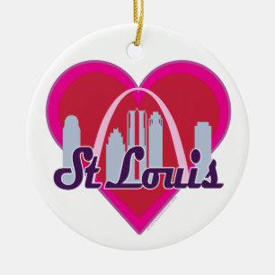St.- LouisSkyline-Herz Keramik Ornament