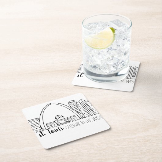 St.- LouisSkyline Rechteckiger Pappuntersetzer (Vor Ort)