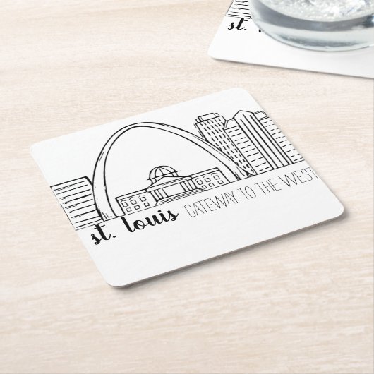 St.- LouisSkyline Rechteckiger Pappuntersetzer (angewinkelt)