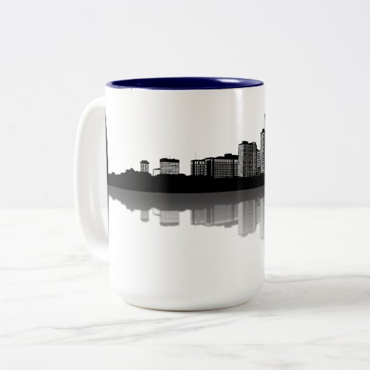 St. Louisskyline-Tasse (b/w) Zweifarbige Tasse (Vorderseite Links)