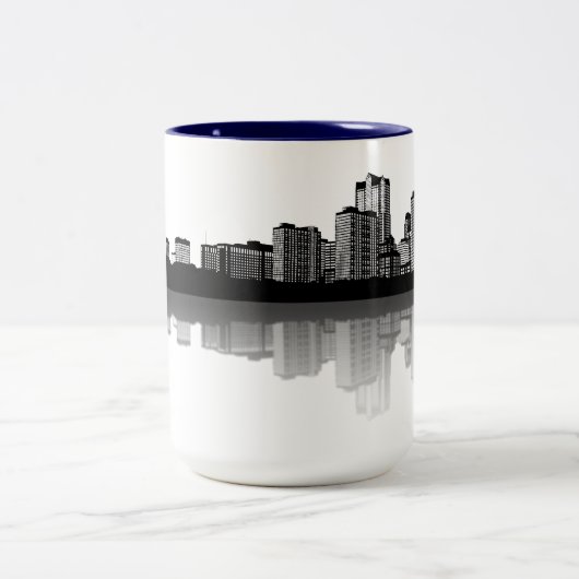 St. Louisskyline-Tasse (b/w) Zweifarbige Tasse (Mittel)