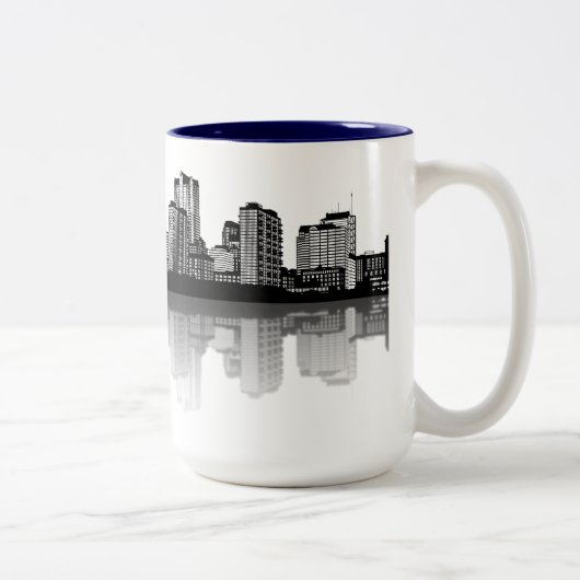 St. Louisskyline-Tasse (b/w) Zweifarbige Tasse (Rechts)