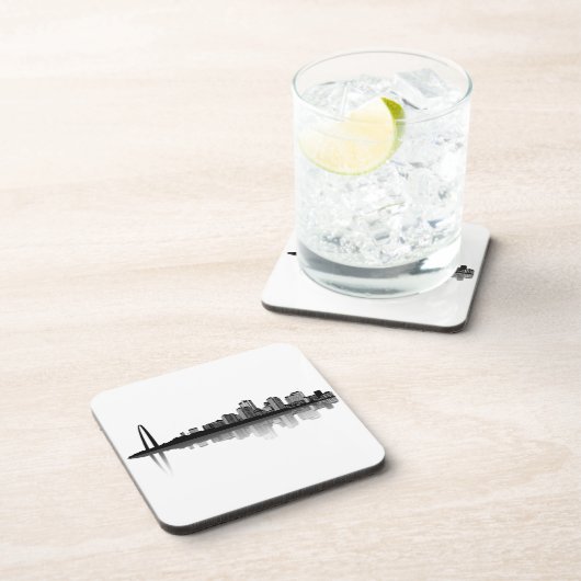 St. Louisskyline-Untersetzer (b/w) Getränkeuntersetzer (Rechte Seite)