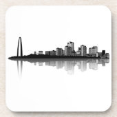 St. Louisskyline-Untersetzer (b/w) Getränkeuntersetzer (Vorderseite)