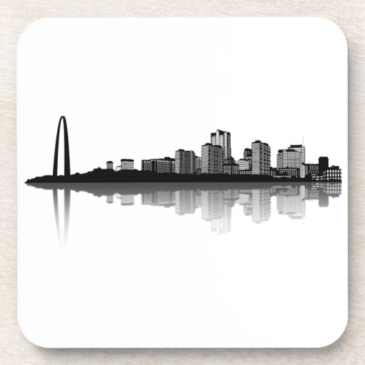 St. Louisskyline-Untersetzer (b/w) Getränkeuntersetzer (Vorderseite)