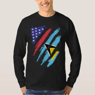 St Lucia Amerikanischer Patriot Gewachsenes Herz F T-Shirt