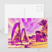 St Lucia Beach Pop Art Postkarte (Vorne/Hinten)