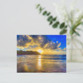 St Lucia Beach Sunset Art Postkarte (Stehend Vorderseite)