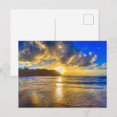 St Lucia Beach Sunset Art Postkarte (Vorne/Hinten)