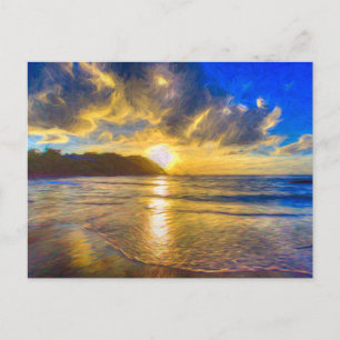 St Lucia Beach Sunset Art Postkarte