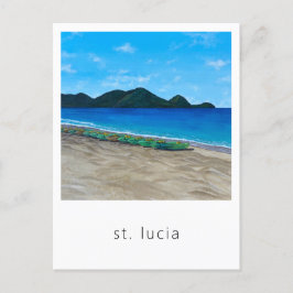 St. Lucia Beach und. Reisepostkarte Postkarte