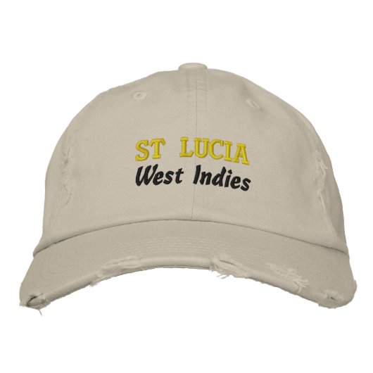 St. Lucia bestickte Baseballkappe (Vorderseite)