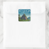 St Lucia Caribbean Jewel  Quadratischer Aufkleber (Tasche)
