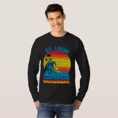 St Lucia Caribbean Retro Throwback Surf & Beach So T-Shirt (Vorne ganz)