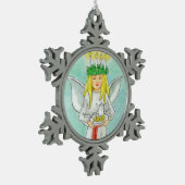 St. Lucia Day Advent JL Biel Schneeflocken Zinn-Ornament (Links)
