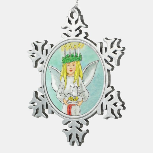 St. Lucia Day Advent JL Biel Schneeflocken Zinn-Ornament (Rechts)