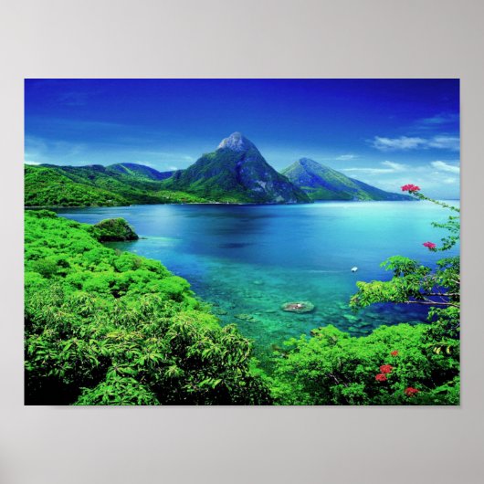St. Lucia Die Pitons Poster (Vorne)