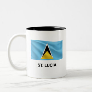 St. Lucia Einfache Flagge | Täglicher Stolz Zweifarbige Tasse