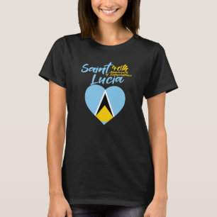 St. Lucia Flag 40. Unabhängigkeitstag T-Shirt