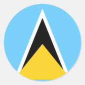 St Lucia Flag Classic Round Sticker (Vorderseite)