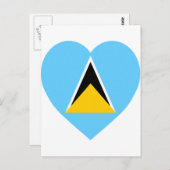 St. Lucia Flag Herz Postkarte (Vorne/Hinten)