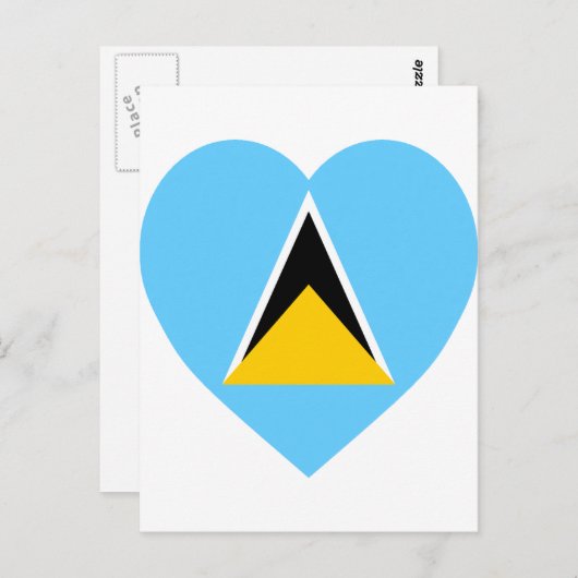 St. Lucia Flag Herz Postkarte (Vorne/Hinten)