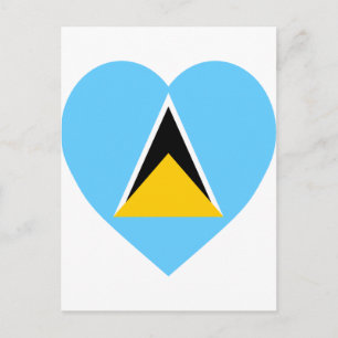 St. Lucia Flag Herz Postkarte