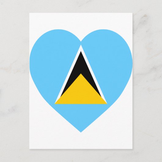 St. Lucia Flag Herz Postkarte (Vorderseite)