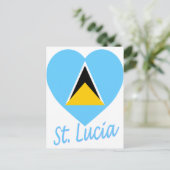St. Lucia Flag Herz Postkarte (Stehend Vorderseite)
