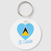 St. Lucia Flag Herz Schlüsselanhänger (Vorderseite)