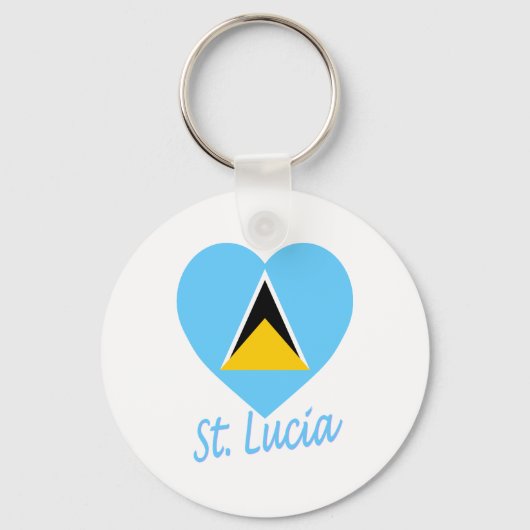 St. Lucia Flag Herz Schlüsselanhänger (Vorderseite)