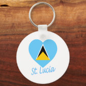 St. Lucia Flag Herz Schlüsselanhänger (Vorderseite)