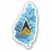 St Lucia Flag Karte Aufkleber (Vorderseite)